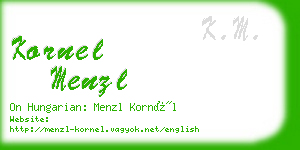 kornel menzl business card